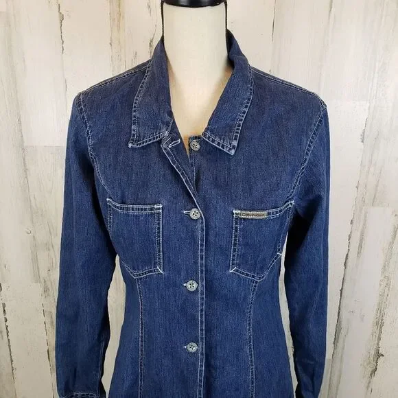 Calvin Klein Jeans Blue Denim Midi Dress - Picture 2 of 10